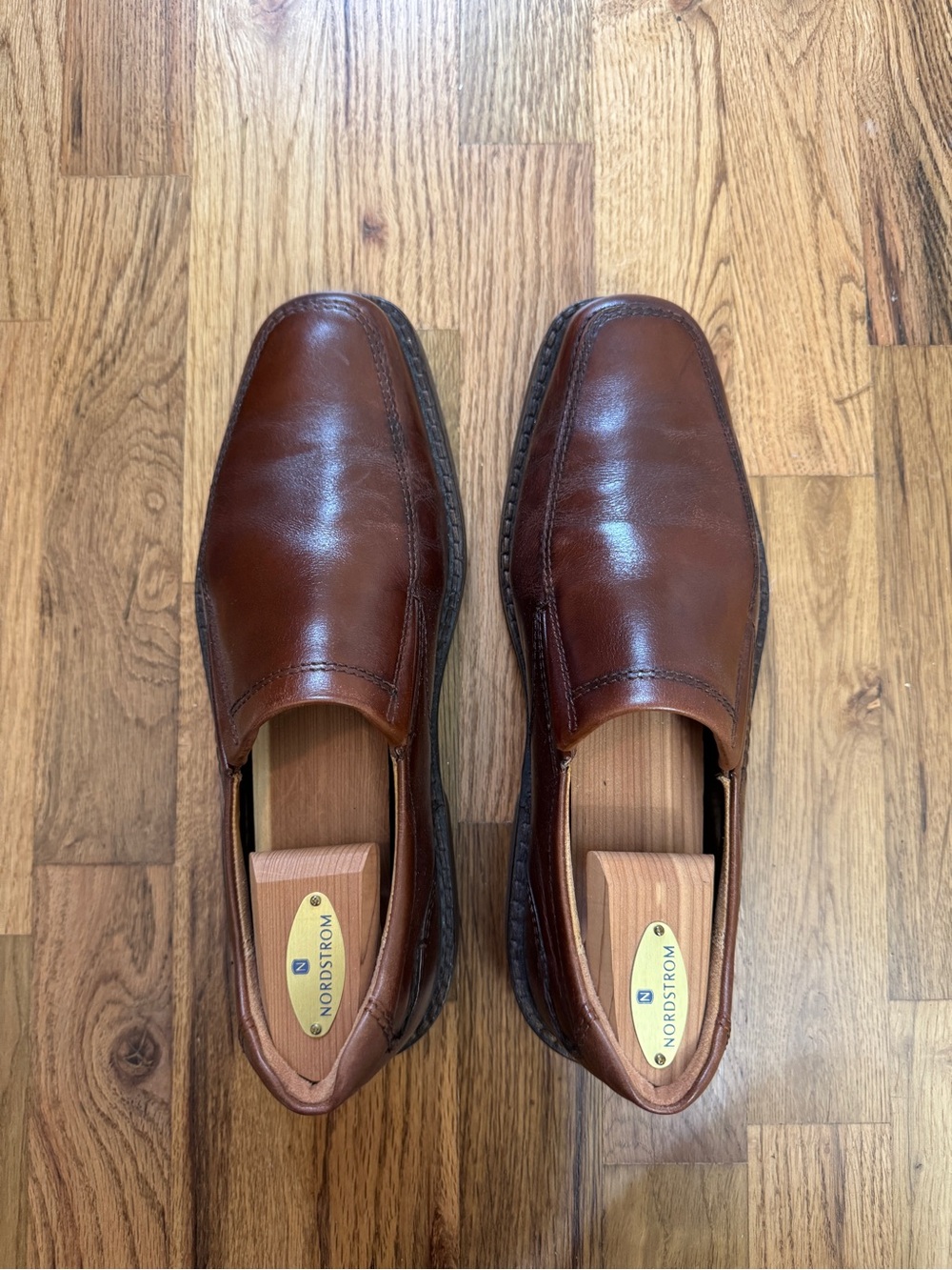 Ecco Men's Brown Leather Slip-On Loafers